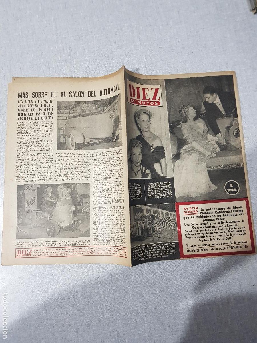 Colecionismo da Revista Diez Minutos: DIEZ MINUTOS -OCTUBRE DE 1953-NUM.113