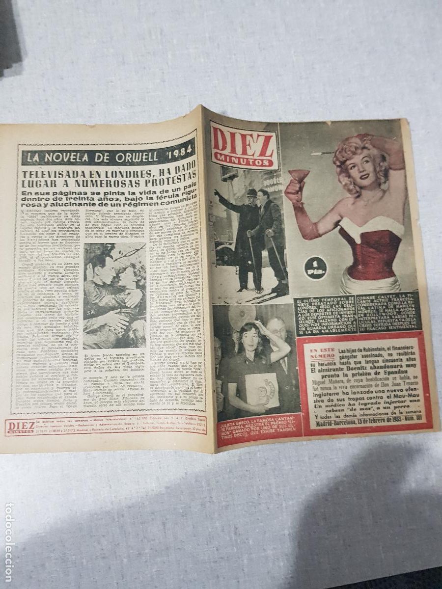 Colecionismo da Revista Diez Minutos: DIEZ MINUTOS -FEBRERO DE 1955-NUM.181