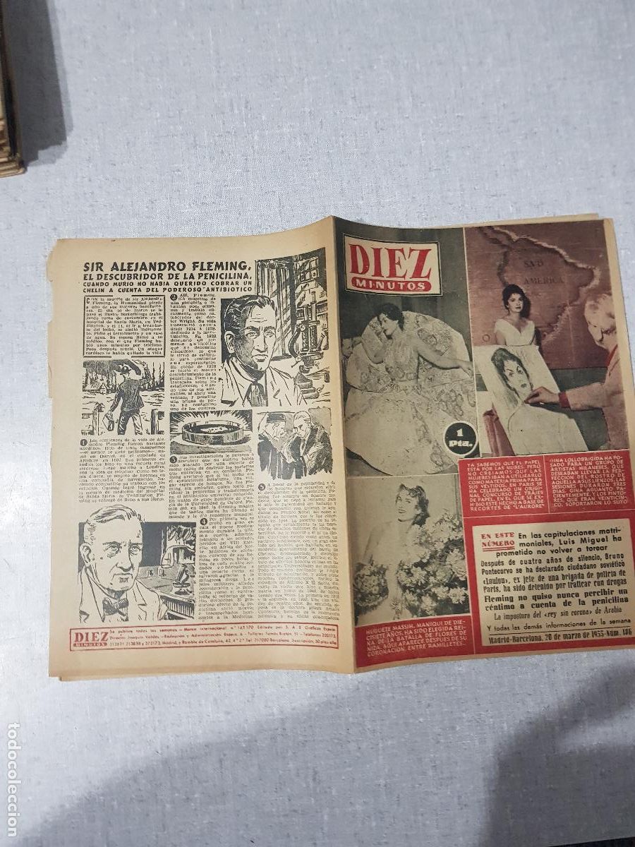 Colecionismo da Revista Diez Minutos: DIEZ MINUTOS -MARZO DE 1955-NUM.186