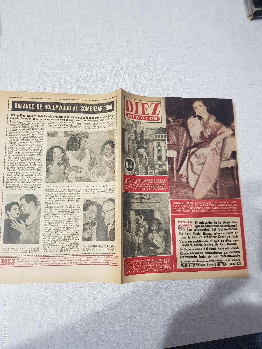 Colecionismo da Revista Diez Minutos: DIEZ MINUTOS -ENERO DE 1956-NUM.228
