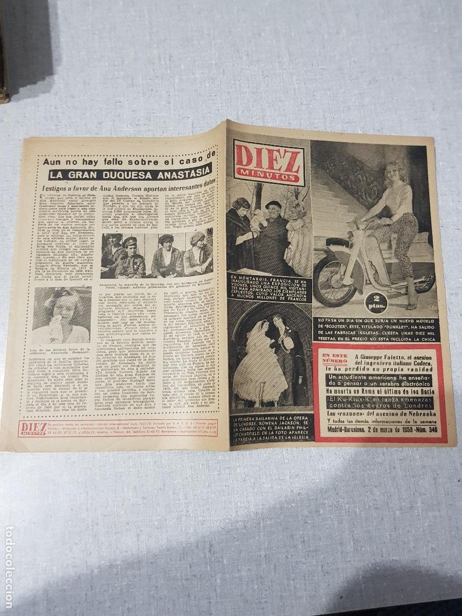 Coleccionismo de revista Diez Minutos: DIEZ MINUTOS -MARZO DE 1958-NUM.340