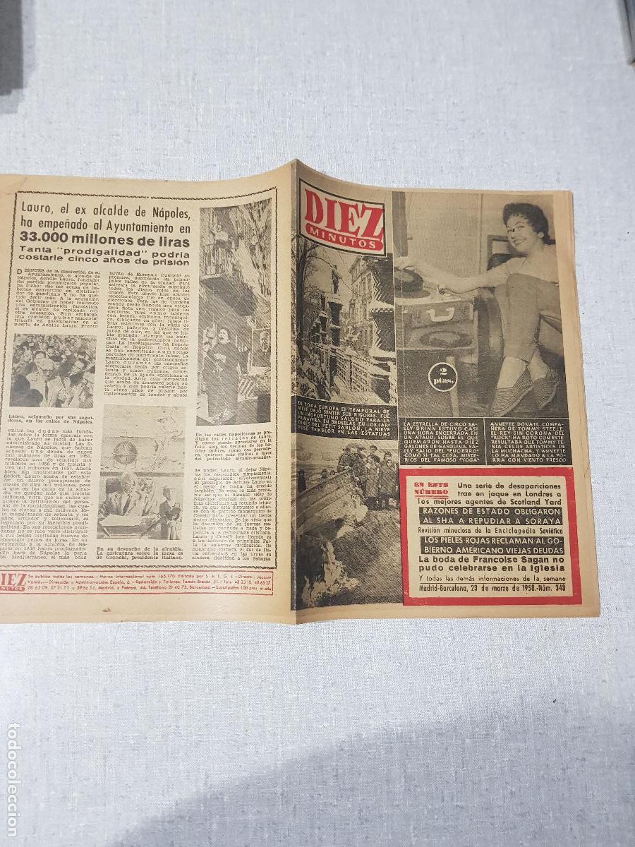 Coleccionismo de revista Diez Minutos: DIEZ MINUTOS -MARZO DE 1958-NUM.343