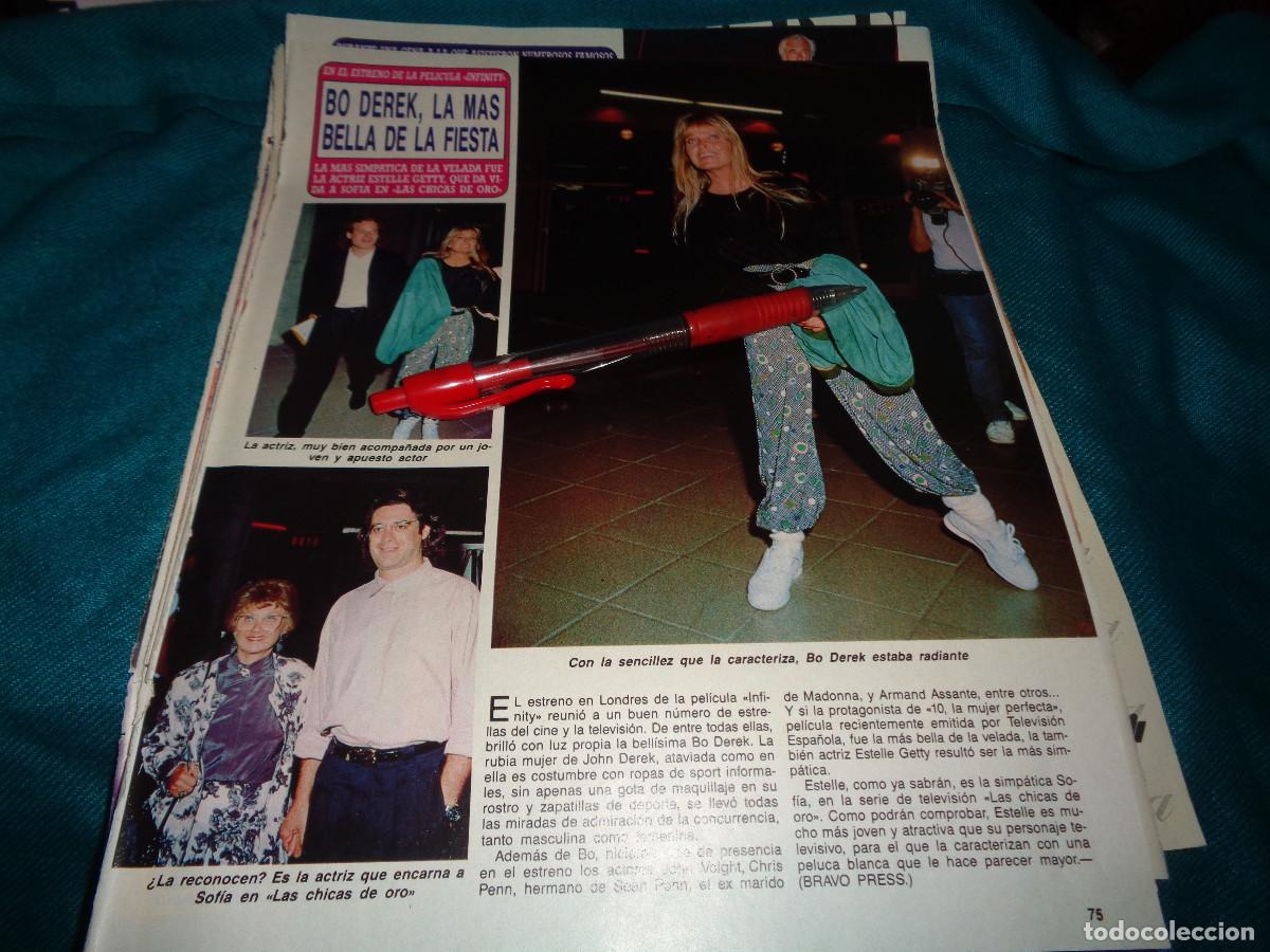 Coleccionismo de revista Diez Minutos: RECORTE : BO DEREK, EN ESTRENO DE PELICULA. DIEZ MINUTOS, STMBRE 1990