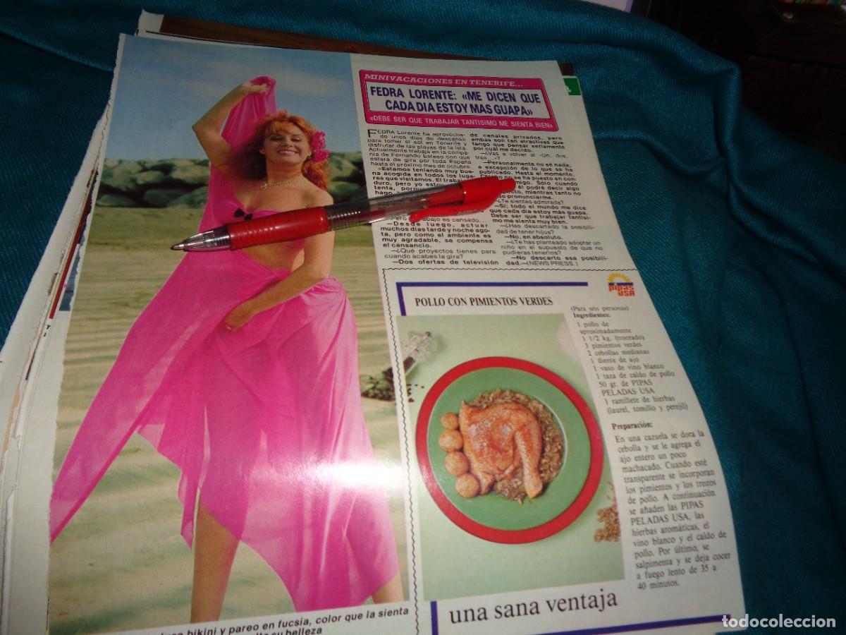 Coleccionismo de revista Diez Minutos: RECORTE : FEDRA LORENTE, VACACIONES EN TENERIFE. DIEZ MINUTOS, AGTO 1990
