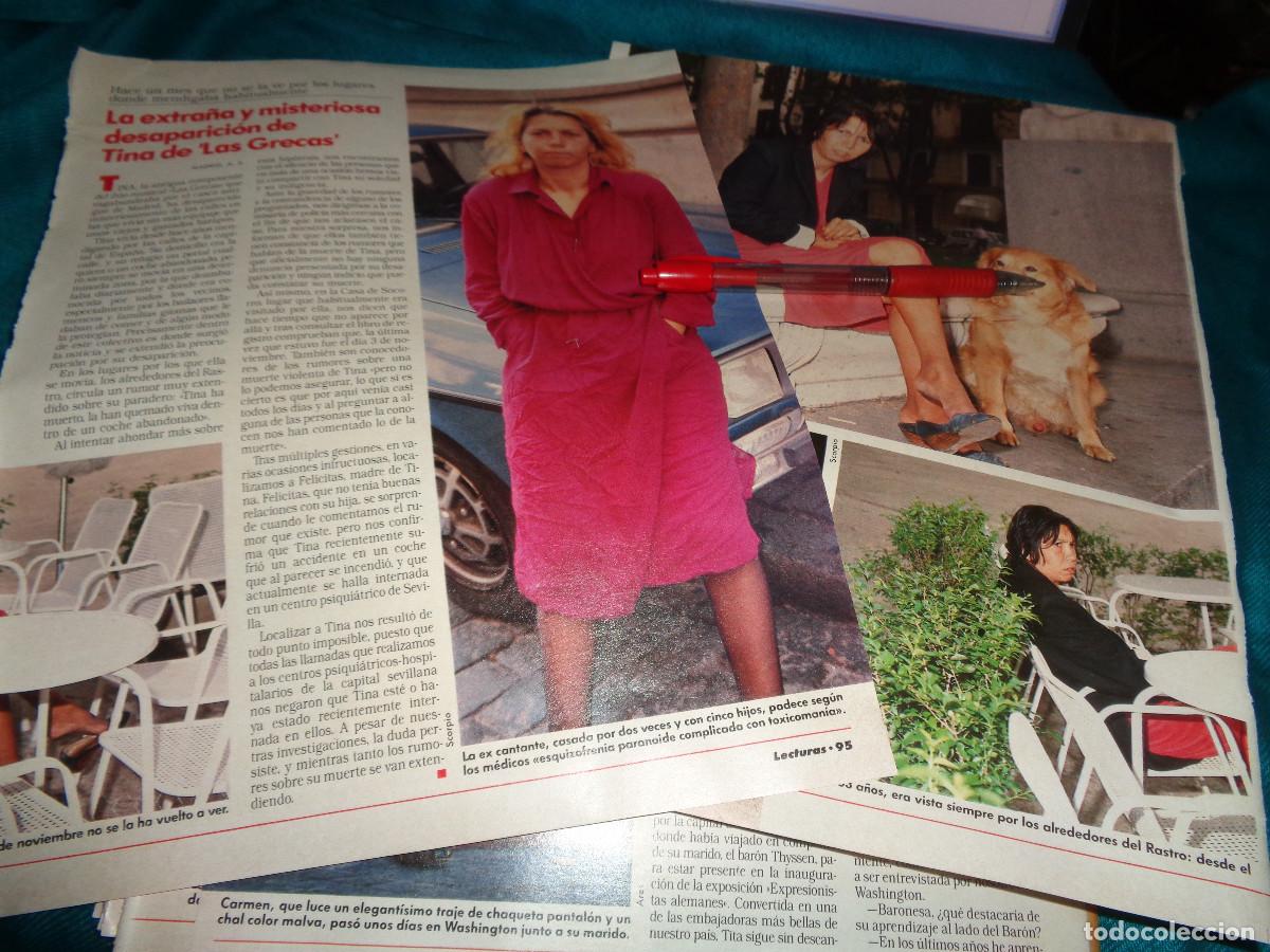 Coleccionismo de revista Diez Minutos: RECORTE : LA MISTERIOSA DESAPARICION DE TINA , DE LAS GRECAS. DIEZ MINUTOS, DCMBRE 1990