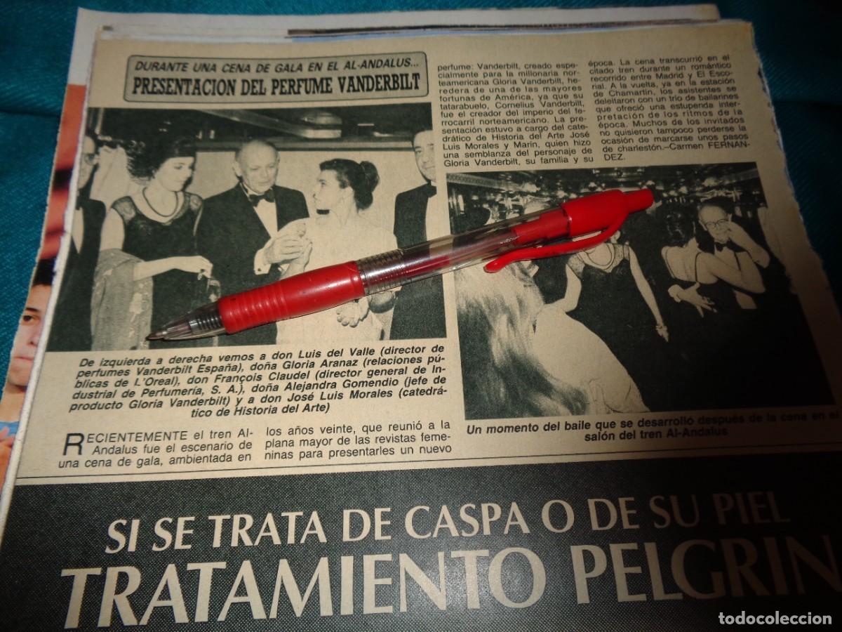 Coleccionismo de revista Diez Minutos: RECORTE : PRESENTACION DEL NUEVO PERFUME VANDERBILT. DIEZ MINUTOS, MAYO 1988