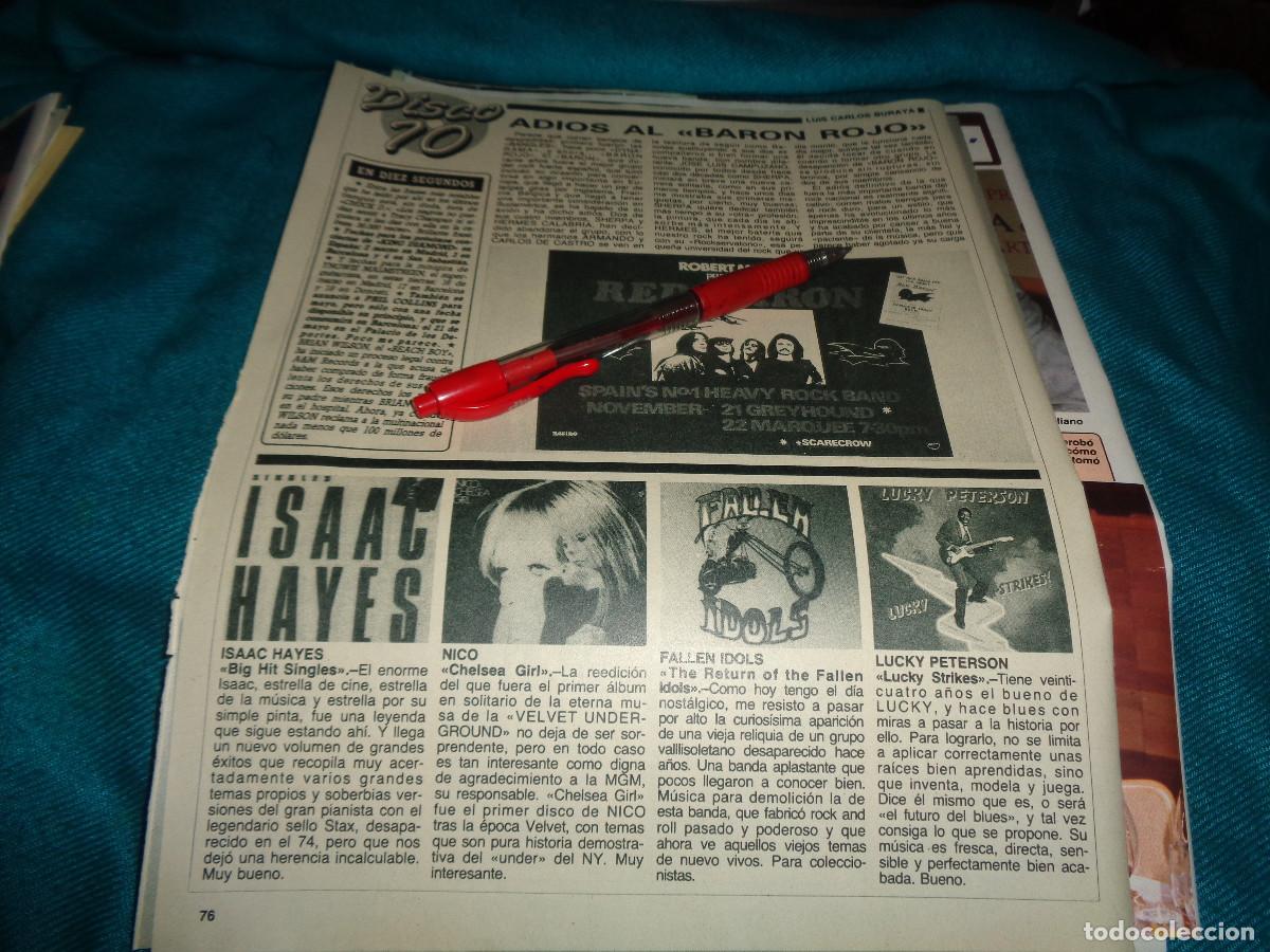 Coleccionismo de revista Diez Minutos: RECORTE : DISCO 10 : ADIOS AL BARON ROJO. DIEZ MINUTOS, FBR 1990