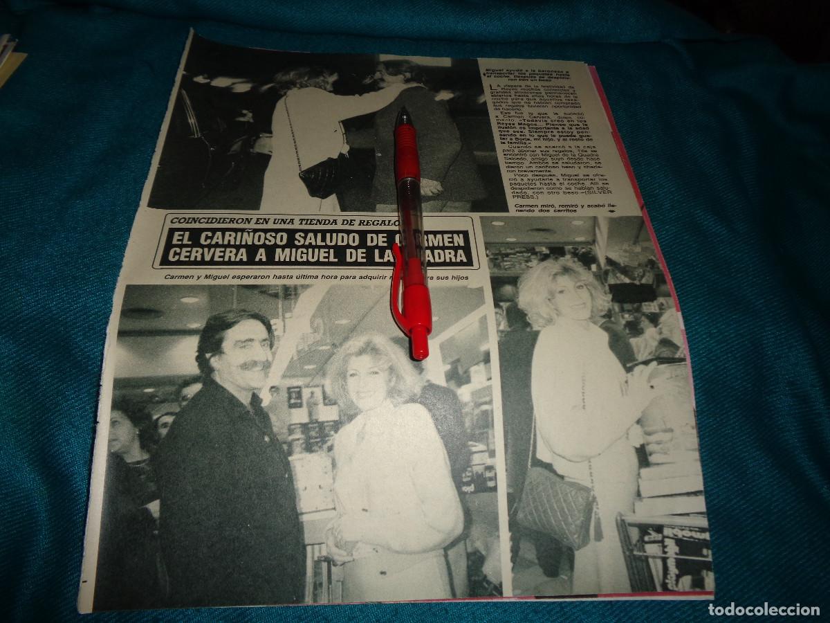 Collezionismo di Rivista Diez Minutos: RECORTE : CARI&Ntilde;OSO SALUDO DE CARMEN CERVERA A MIGUEL DE LA CUADRA. DIEZ MINUTOS, FBR 1990