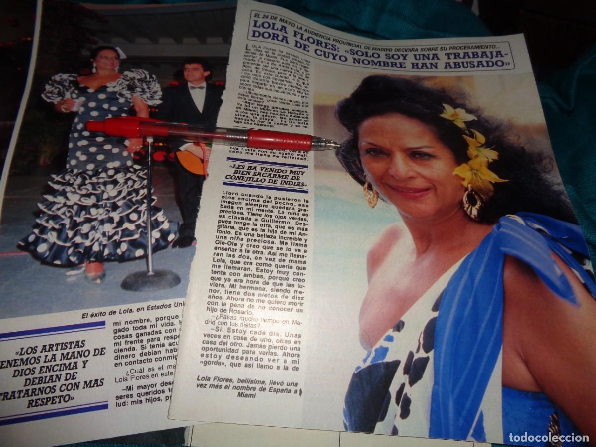 Colecionismo da Revista Diez Minutos: RECORTE : LOLA FLORES, EN ESPERA DE DECISION AUDIENCIA PROVINCIAL. DIEZ MINUTOS, ABRIL 1988