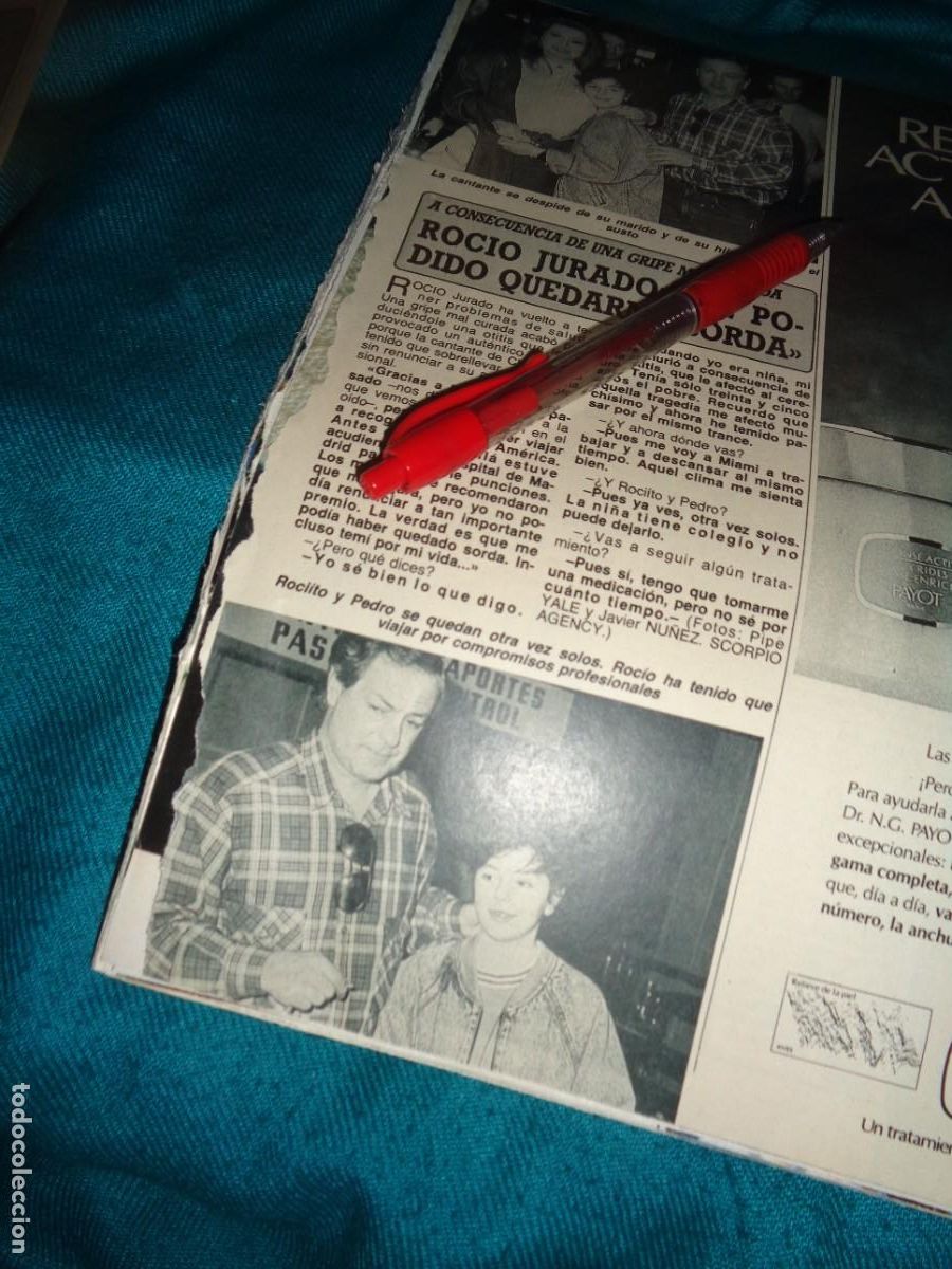 Colecionismo da Revista Diez Minutos: RECORTE : ROCIO JURADO, HA PODIDO QUEDARSE SORDA. DIEZ MINUTOS, ABRIL 1988