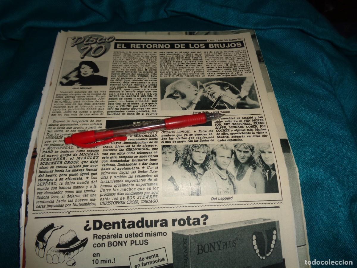 Sammeln von Zeitschriften Diez Minutos: RECORTE : DISCO 10 : STEVE STILLS, DEF LEPPARD , JONI MITCHELL. DIEZ MINUTOS, ABRIL 1988