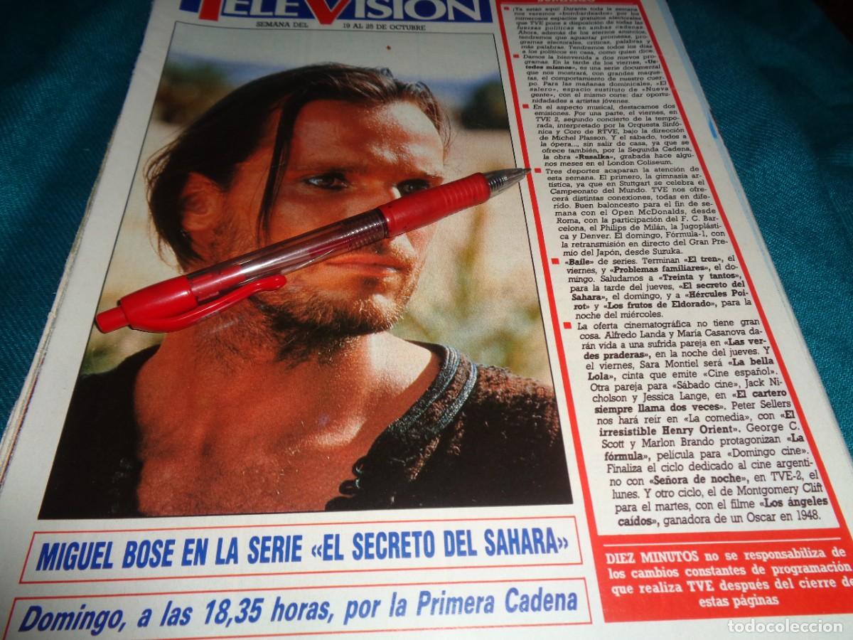 Coleccionismo de revista Diez Minutos: RECORTE : MIGUEL BOSE EN LA SERIE &rdquo; EL SECRETO DEL SAHARA&rdquo;. DIEZ MINUTOS, OCTB 1989