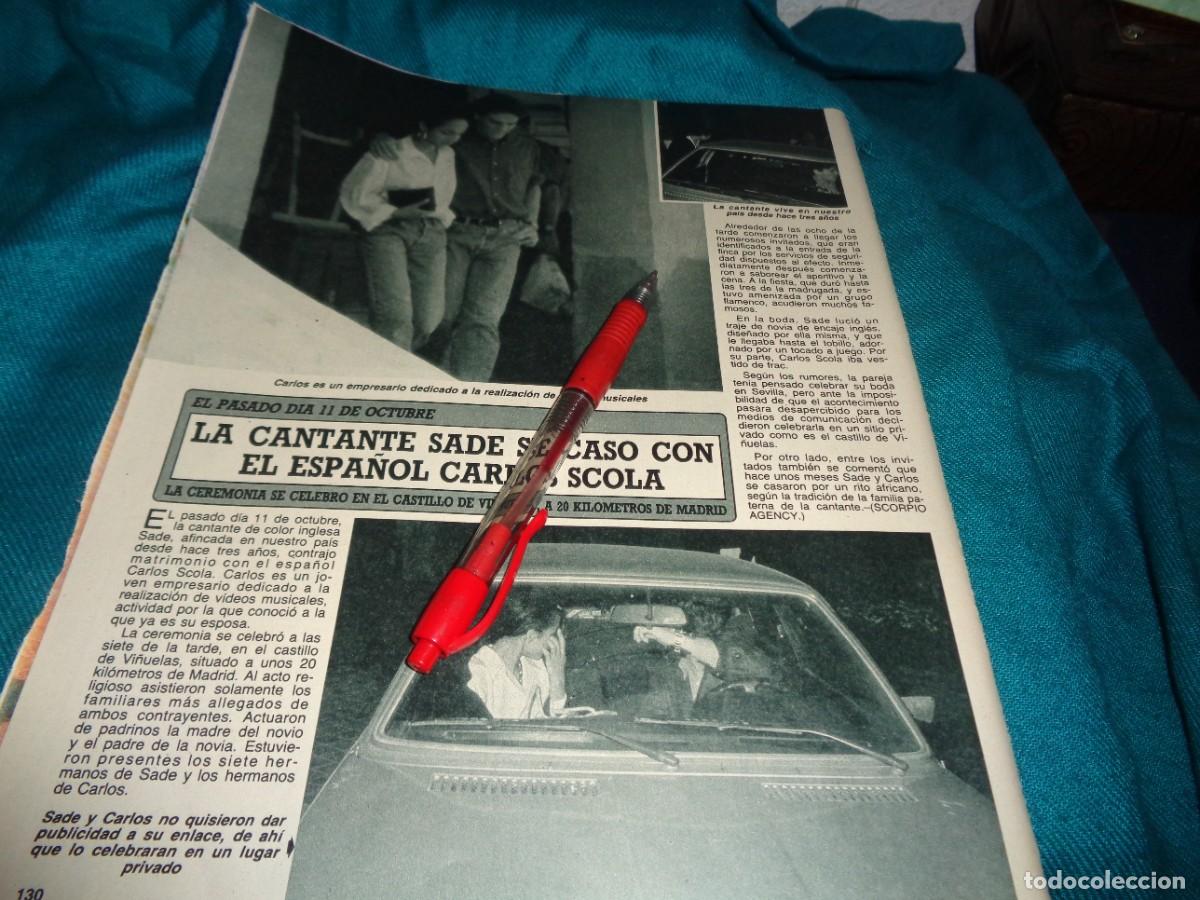 Colecionismo da Revista Diez Minutos: RECORTE : LA CANTANTE SADE, SE CASA CON UN ESPA&Ntilde;OL. DIEZ MINUTOS, OCTB 1989
