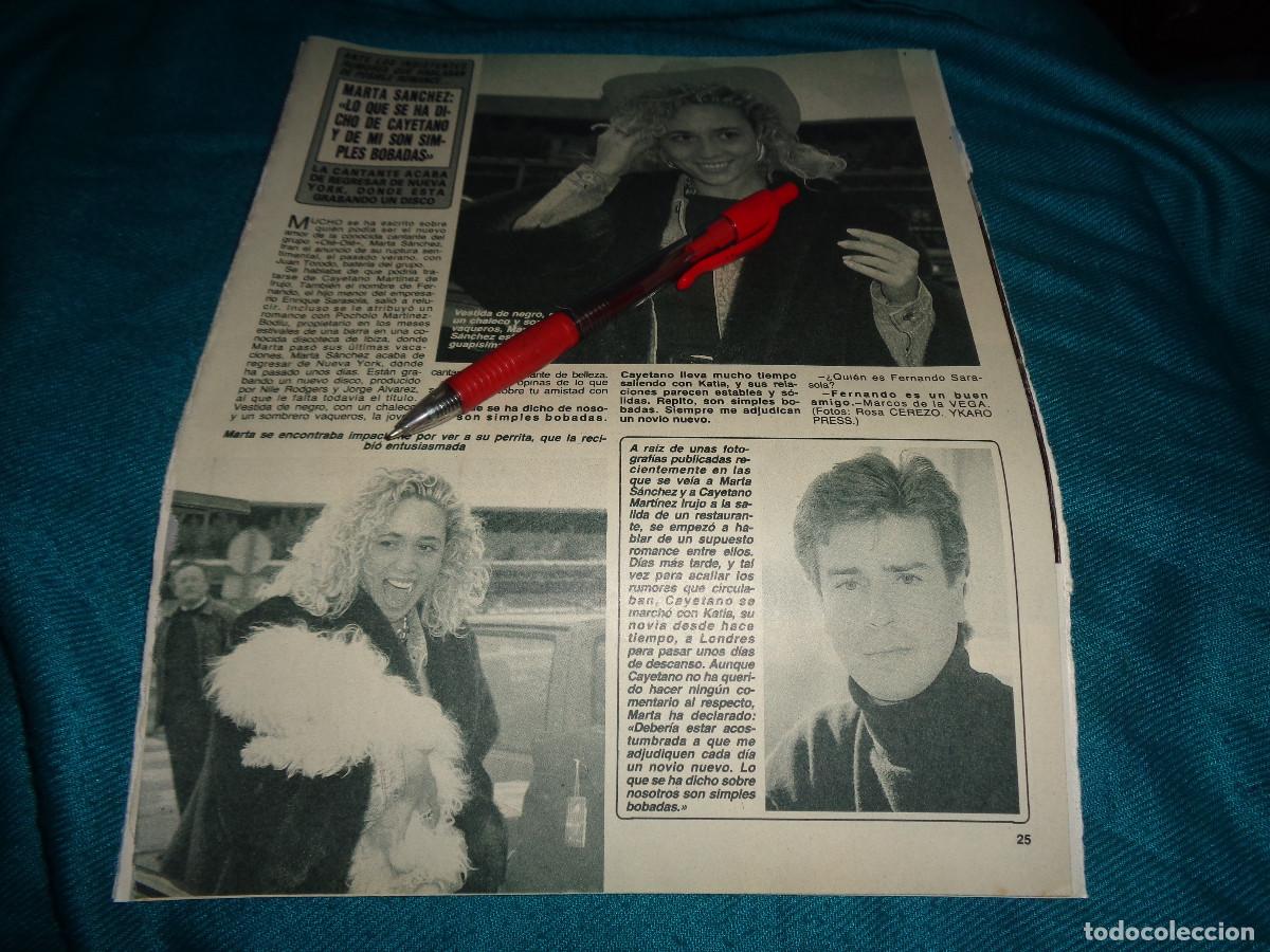 Colecionismo da Revista Diez Minutos: RECORTE : MARTA SANCHEZ, REGRESA DE NUEVA YORK. DIEZ MINUTOS, FBR 1990