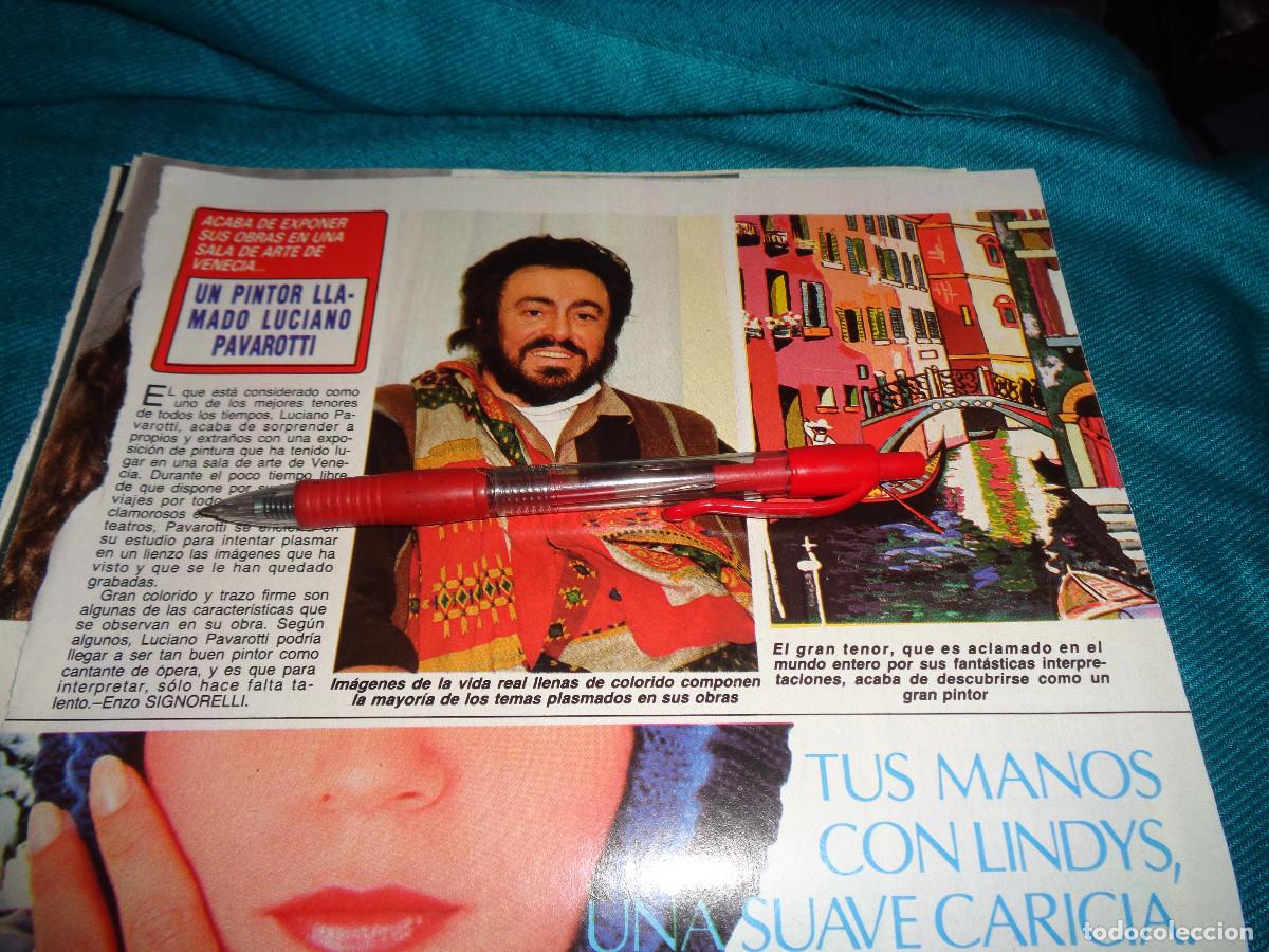 Colecionismo da Revista Diez Minutos: RECORTE : LUCIANO PAVAROTTI, EXPONE SUS PINTURAS EN VENECIA. DIEZ MINUTOS, FBR 1990