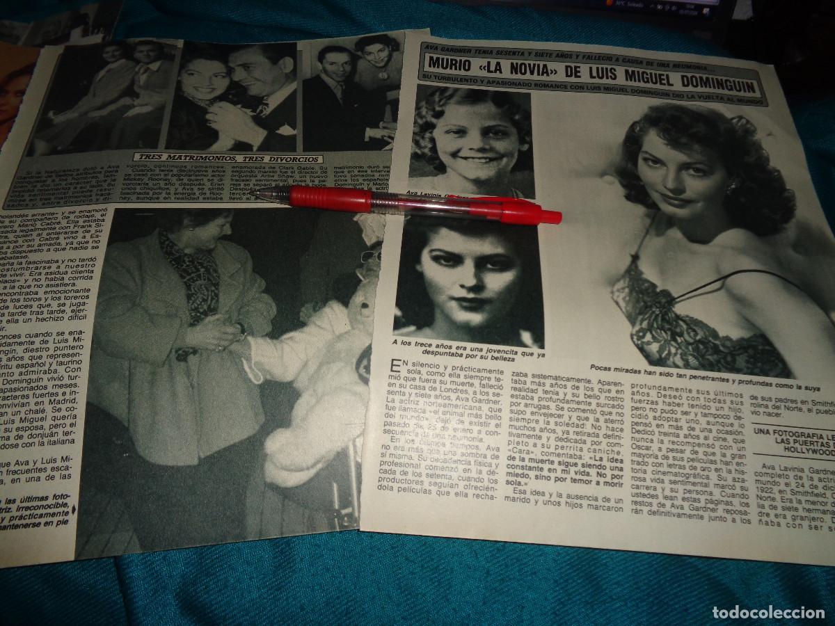 Collectionnisme de Magazine Diez Minutos: RECORTE : MUERE AVA GARDNER. DIEZ MINUTOS, FBR 1990