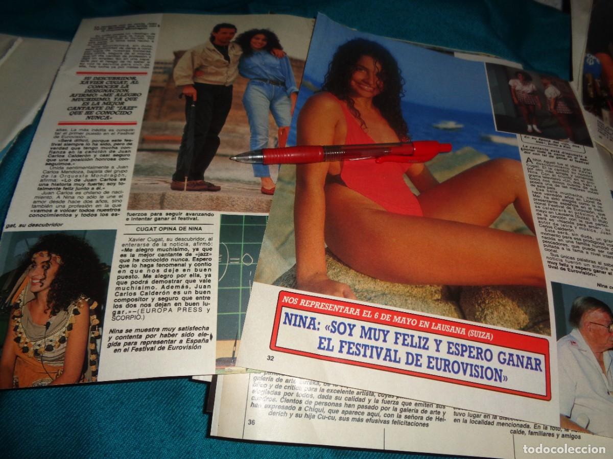 Colecionismo da Revista Diez Minutos: RECORTE : NINA, AZAFATA DEL UN, DOS, TRES.... A EUROVISION. DIEZ MINUTOS, ABRIL 1989