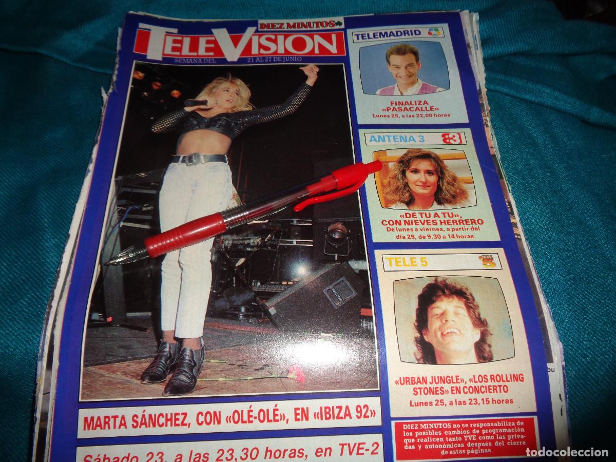 Colecionismo da Revista Diez Minutos: RECORTE : MARTA SANCHEZ, EN IBIZA-92. DIEZ MINUTOS, JUNIO 1990