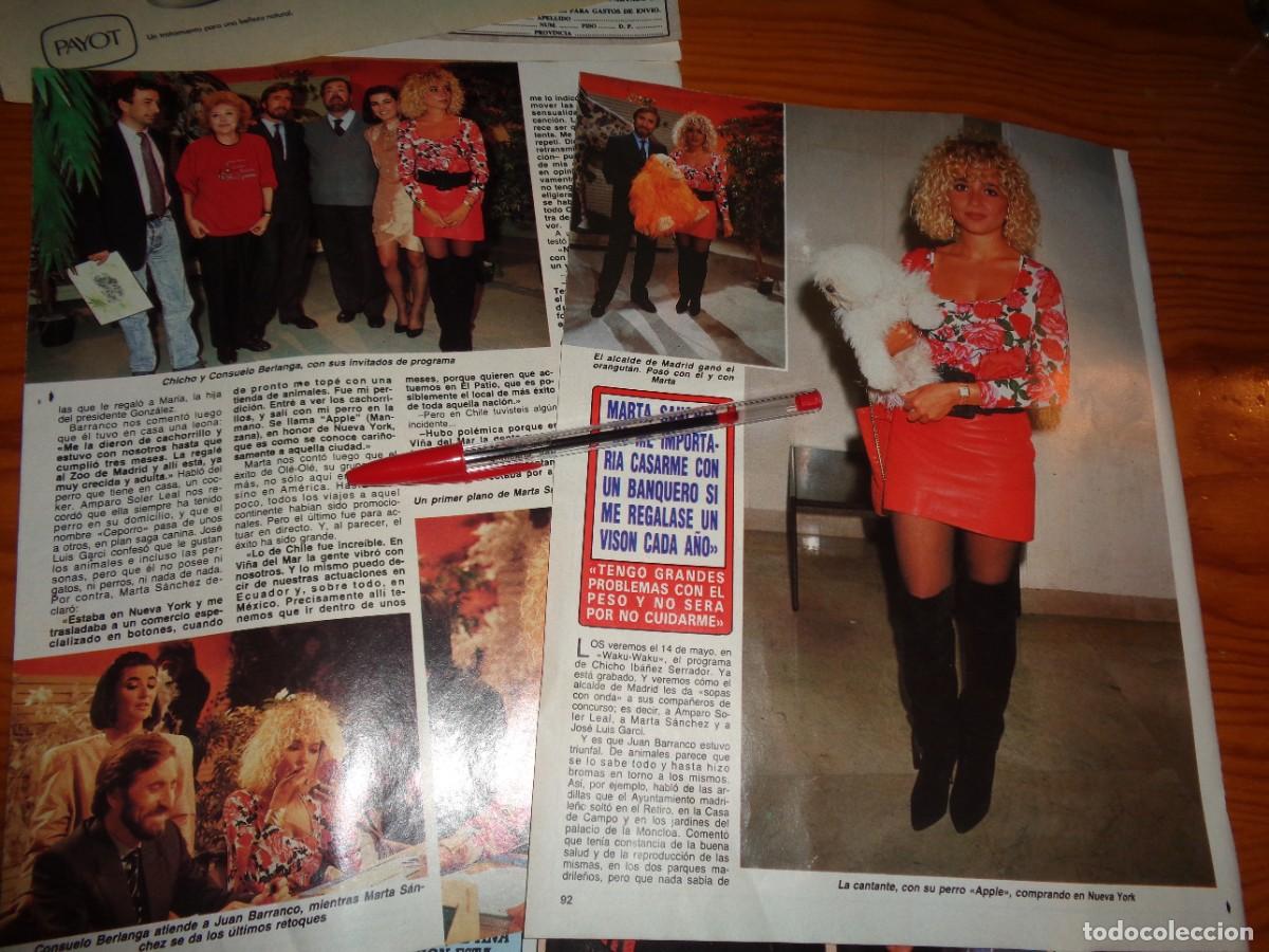 Coleccionismo de revista Diez Minutos: RECORTE : MARTA SANCHEZ, EN WAKU-WAKU, PROGRAMA DE CHICHO IBA&Ntilde;EZ. DIEZ MINUTOS, ABRIL 1989