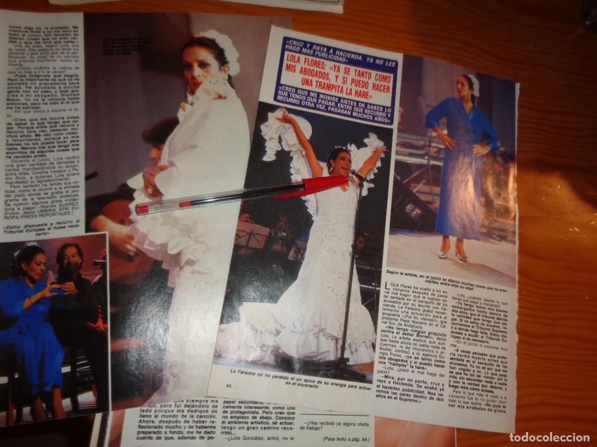 Collezionismo di Rivista Diez Minutos: RECORTE : LOLA FLORES Y HACIENDA. DIEZ MINUTOS, ABRIL 1989