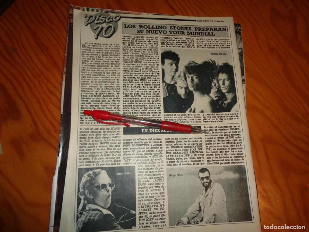 Coleccionismo de revista Diez Minutos: RECORTE : DISCO 10 : ROLLING STONES, NUEVO TOUR MUNDIAL. RINGO STARR. DIEZ MINUTOS, ABRIL 1989