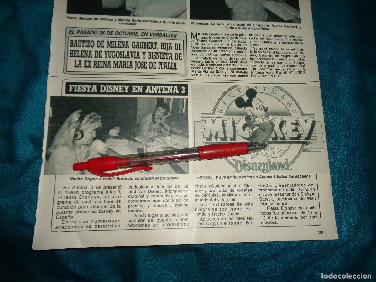 Coleccionismo de revista Diez Minutos: RECORTE : FIESTA DISNEY EN ANTENA 3 CON NACHO DOGAN. DIEZ MINUTOS, NOVBRE 1988