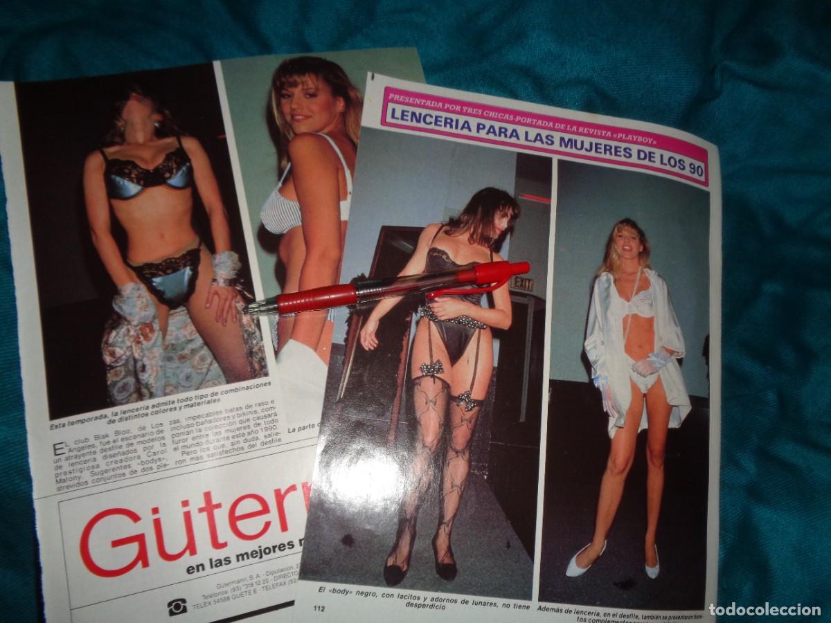 Collezionismo di Rivista Diez Minutos: RECORTE : LAS CHICAS DEL PLAYBOY, PRESENTAN LENCERIA PARA LOS 90. DIEZ MINUTOS, JUNIO 1990