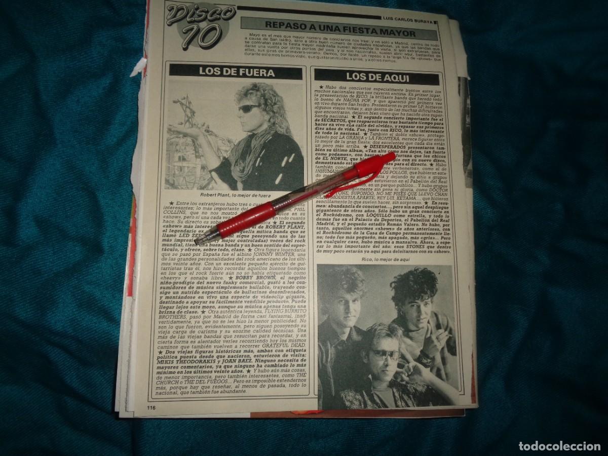 Coleccionismo de revista Diez Minutos: RECORTE : DISCO 10 : ROBERT PLANT. RICO, LO MEJOR DE AQUI. DIEZ MINUTOS, JUNIO 1990