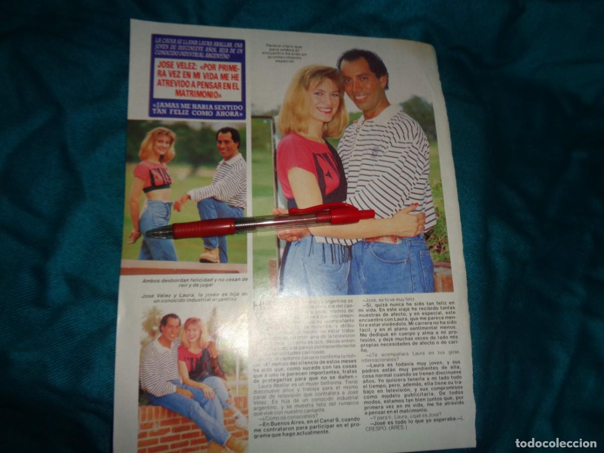 Coleccionismo de revista Diez Minutos: RECORTE : JOSE VELEZ, CON SU PAREJA LAURA. DIEZ MINUTOS, JUNIO 1990
