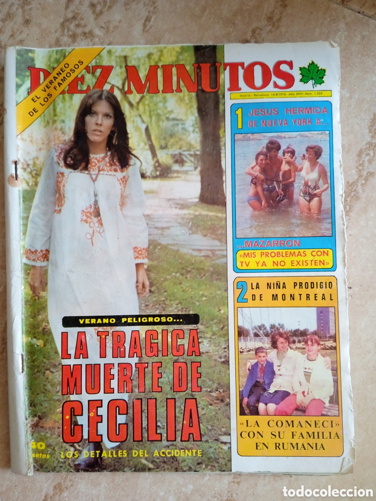 Coleccionismo de revista Diez Minutos: Diez Minutos n&deg;1303 Adi&oacute;s a Cecilia Nadia Comaneci M Jose Cantudo