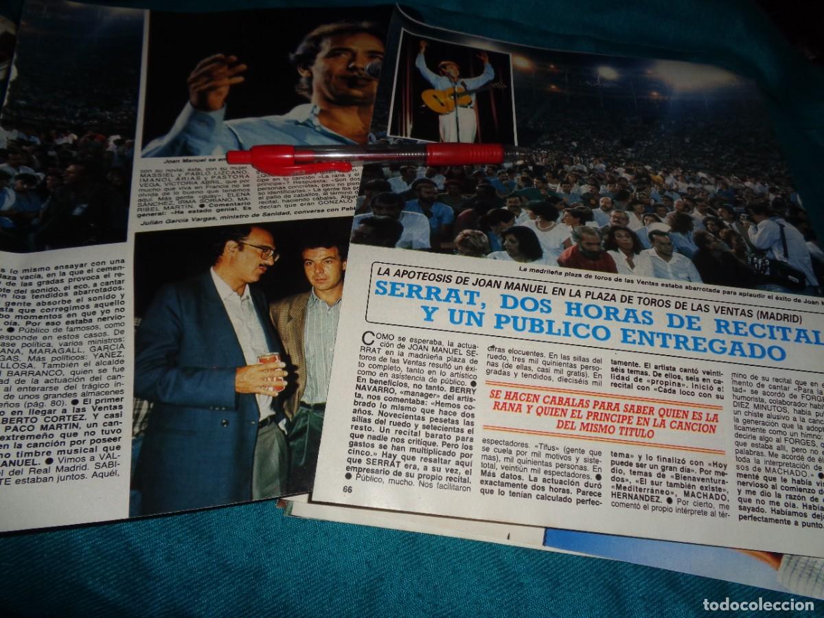 Coleccionismo de revista Diez Minutos: RECORTE : RECITAL DE JOAN MANUEL SERRAT EN LAS VENTAS. DIEZ MINUTOS, SPBRE 1987