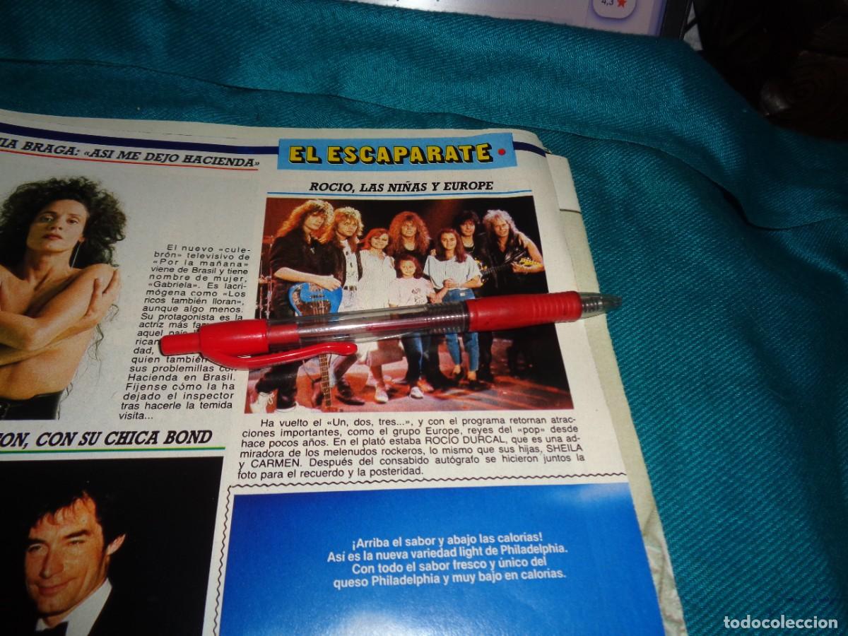 Coleccionismo de revista Diez Minutos: RECORTE : EL GRUPO ROCK, EUROPE, EN EL UN, DOS, TRES...CON ROCIO DURCAL. DIEZ MINUTOS, SPBRE 1987