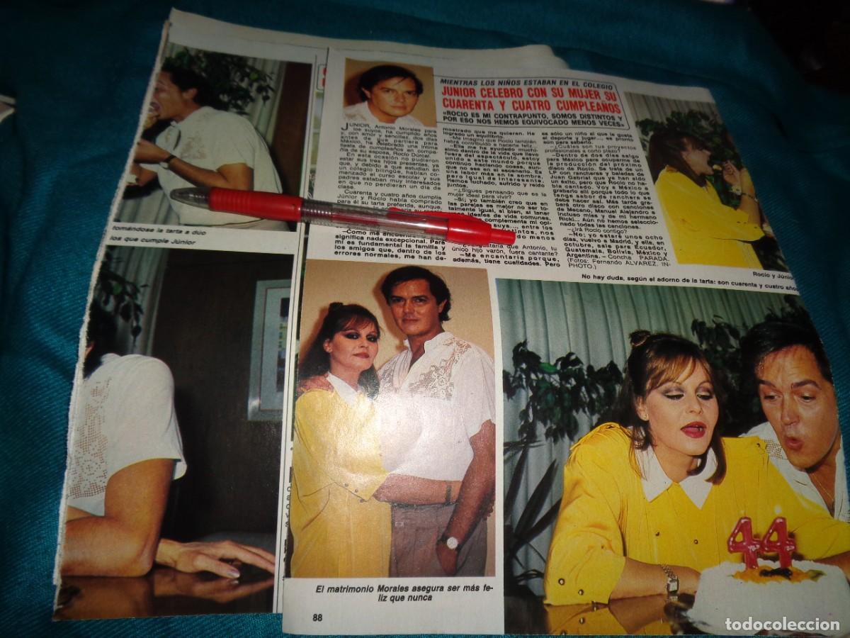 Coleccionismo de revista Diez Minutos: RECORTE : JUNIOR CELEBRA SU 44 CUMPLEA&Ntilde;OS CON ROCIO DURCAL. DIEZ MINUTOS, SPBRE 1987