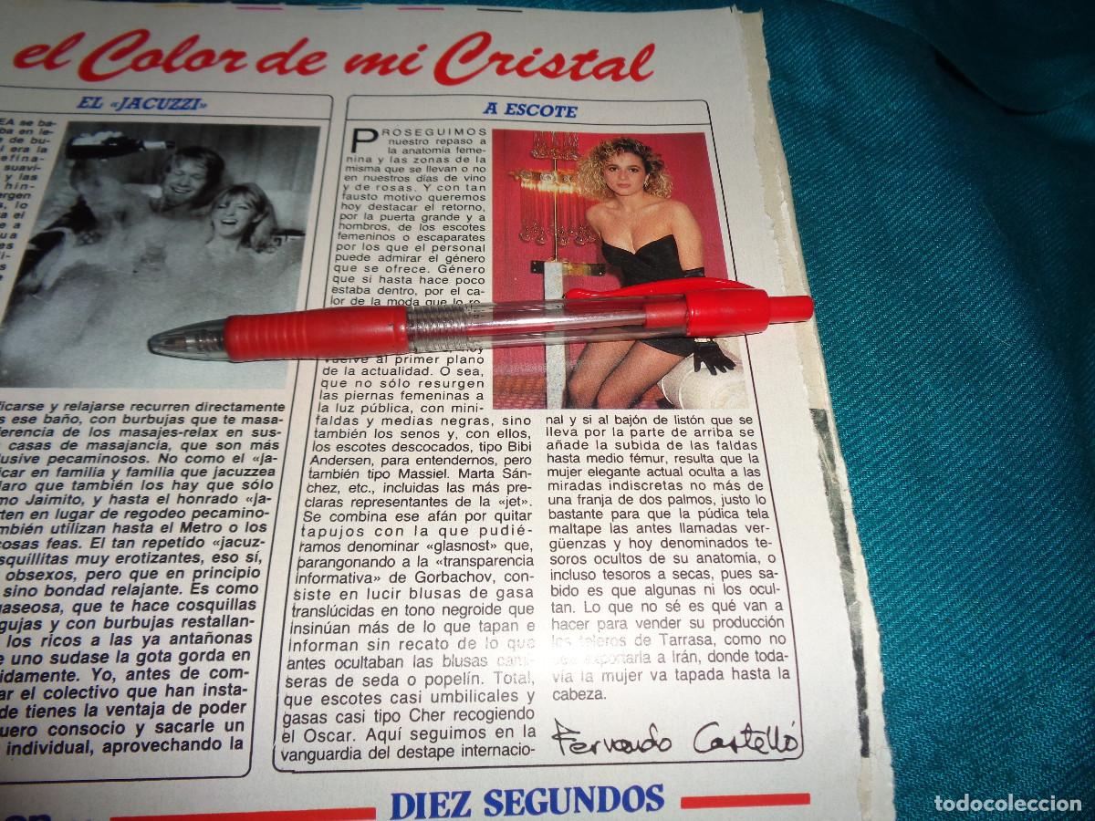 Coleccionismo de revista Diez Minutos: RECORTE : MARTA SANCHEZ, A ESCOTE. DIEZ MINUTOS, MARZO 1989