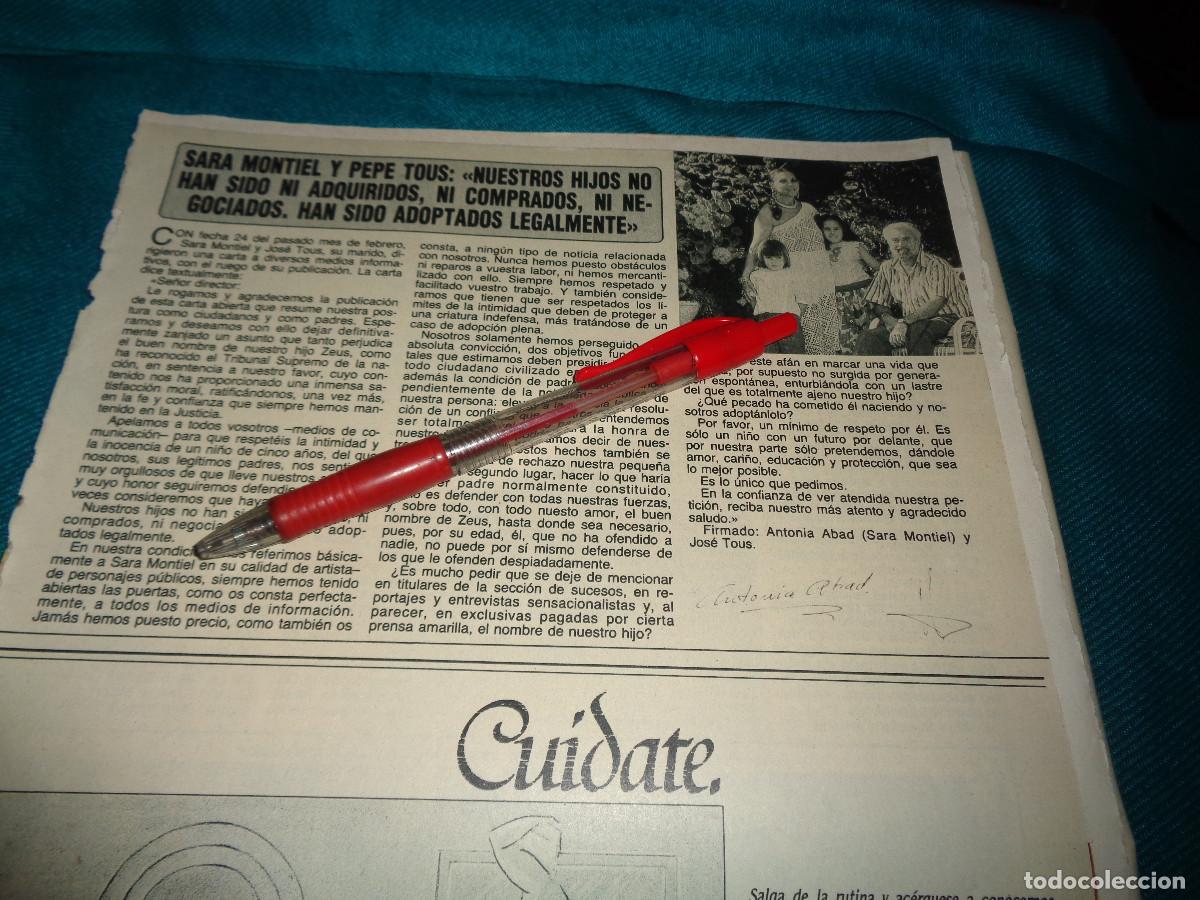 Coleccionismo de revista Diez Minutos: RECORTE : SARA MONTIEL, SE DEFIENDE. DIEZ MINUTOS, MARZO 1989