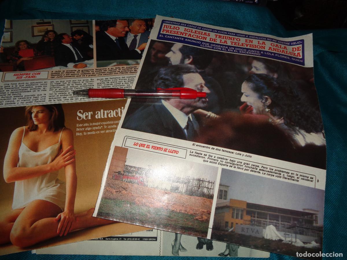 Coleccionismo de revista Diez Minutos: RECORTE : JULIO IGLESIAS, TRIUNFO EN GAL TELEVISION ANDALUZA. LOLA. DIEZ MINUTOS, MARZO 1989