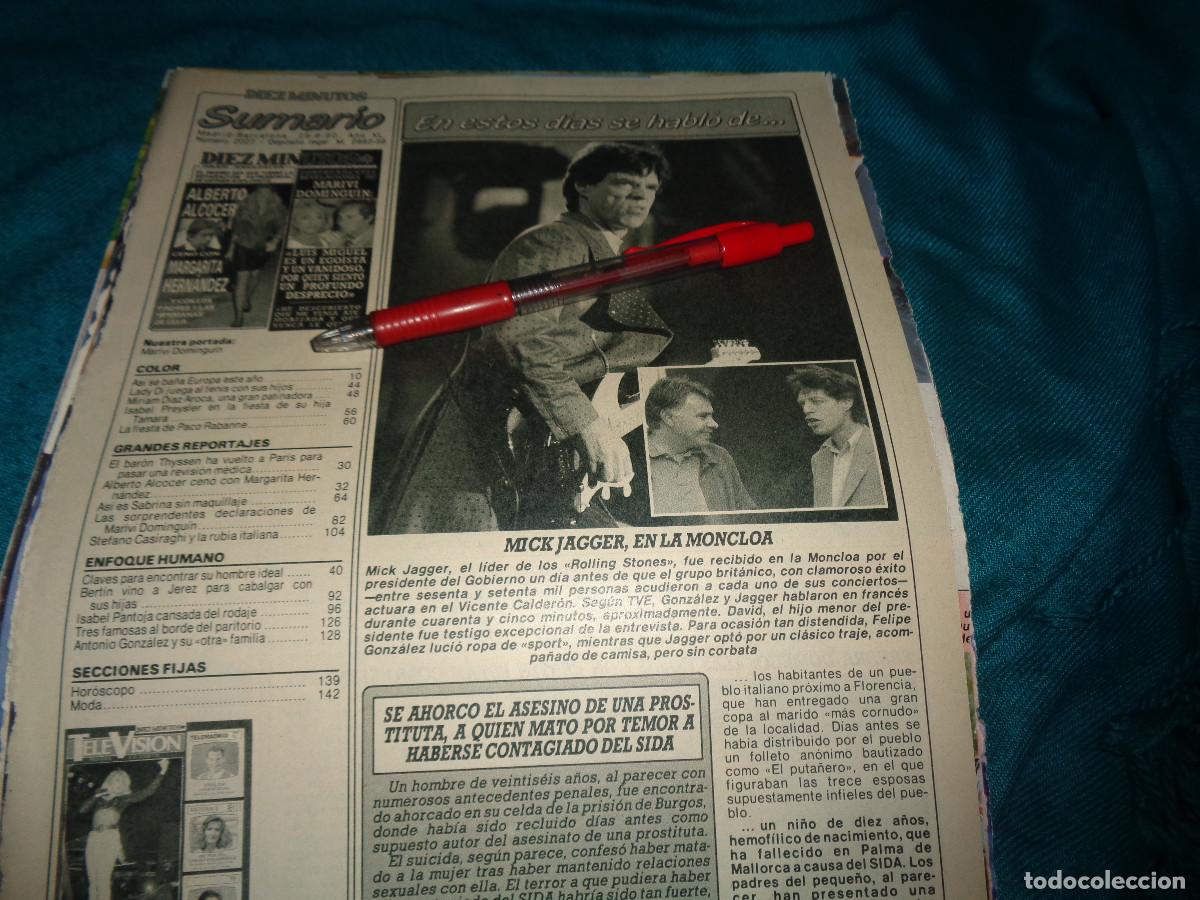 Coleccionismo de revista Diez Minutos: RECORTE : MICK JAGGER, EN LA MONCLOA CON FELIPE GONZALEZ. DIEZ MINUTOS, JUNIO 1990