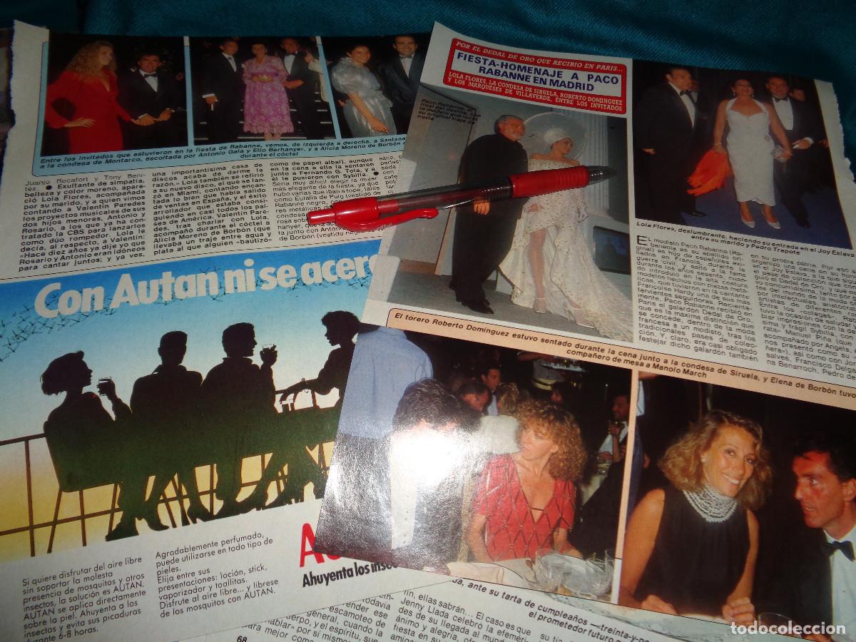Coleccionismo de revista Diez Minutos: RECORTE : LOLA FLORES, EN FIESTA HOMENAJE A PACO RABANNE. DIEZ MINUTOS, JUNIO 1990