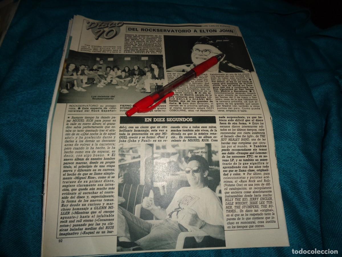 Collection Magazine Diez Minutos: RECORTE : DISCO 10 : ELTON JOHN, MIGUEL RIOS, ROCKSERVATORIO. DIEZ MINUTOS, ABRIL 1989
