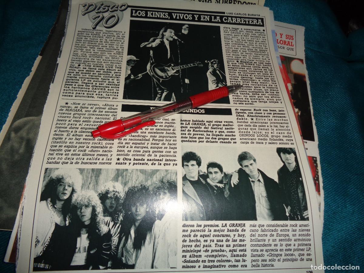 Coleccionismo de revista Diez Minutos: RECORTE : DISCO 10 : THE KINKS, NIAGARA, LA GRANJA. DIEZ MINUTOS, MAYO 1988
