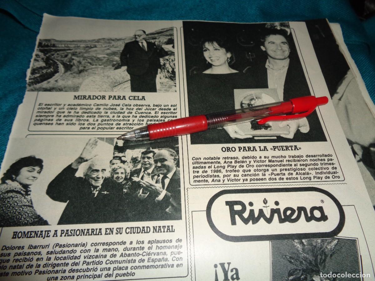 Coleccionismo de revista Diez Minutos: RECORTE : LONG PLAY DE ORO PARA ANA BELEN Y VICTOR MANUEL. DIEZ MINUTOS, NOVBRE 1986