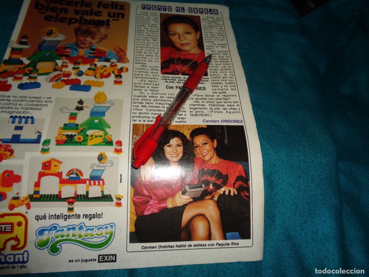 Coleccionismo de revista Diez Minutos: RECORTE : FRENTE AL ESPEJO : PAQUITA RICO. DIEZ MINUTOS, NOVBRE 1986