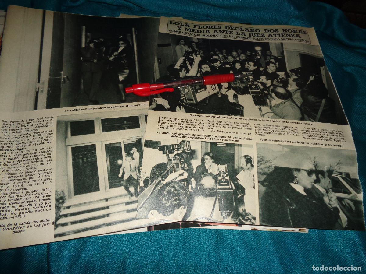 Coleccionismo de revista Diez Minutos: RECORTE : LOLA FLORES DECLARA 2 HORAS ANTE EL JUEZ. DIEZ MINUTOS, ABRIL 1987