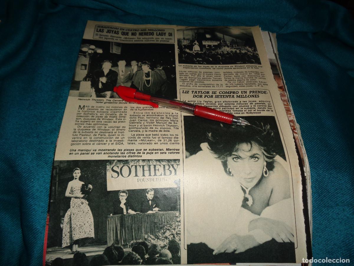 Coleccionismo de revista Diez Minutos: RECORTE : SUBASTADAS LAS JOYAS DE LA DUQUESA DE WINDSOR. LIZ TAYLOR. DIEZ MINUTOS, ABRIL 1987