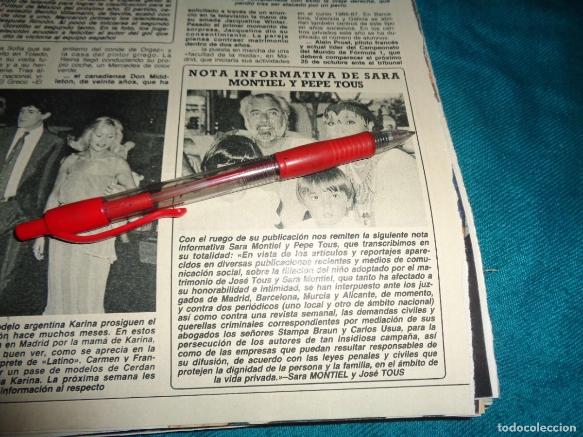 Coleccionismo de revista Diez Minutos: RECORTE : NOTA INFORMATIVA DE SARA MONTIEL Y PEPE TOUS. DIEZ MINUTOS, OCTBRE 1985
