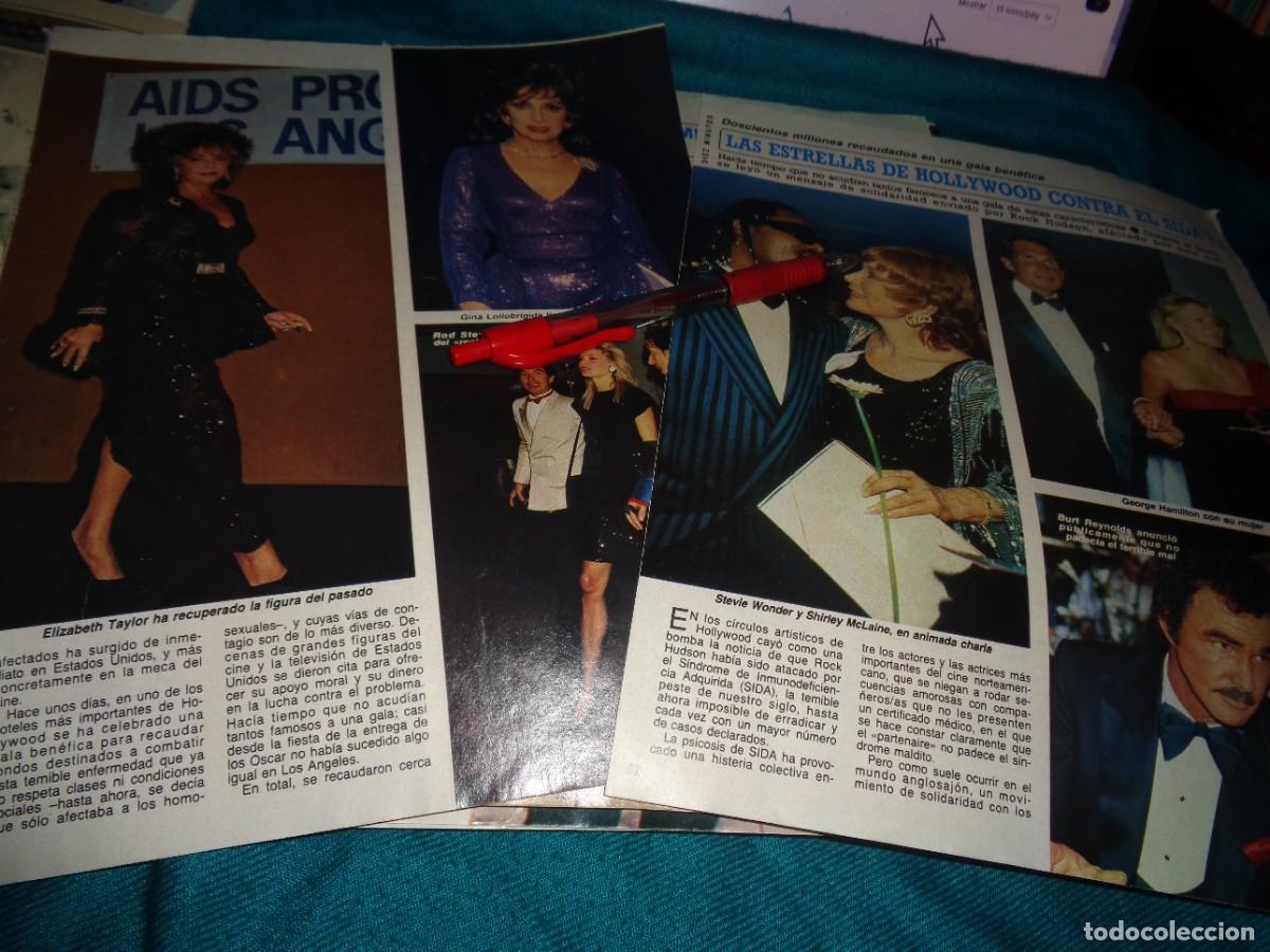 Coleccionismo de revista Diez Minutos: RECORTE : ESTRELLAS DE HOLLYWOOD, CONTRA EL SIDA : LIZ TAYLOR,ROD STEWART. DIEZ MINUTOS, OCTBRE 1985