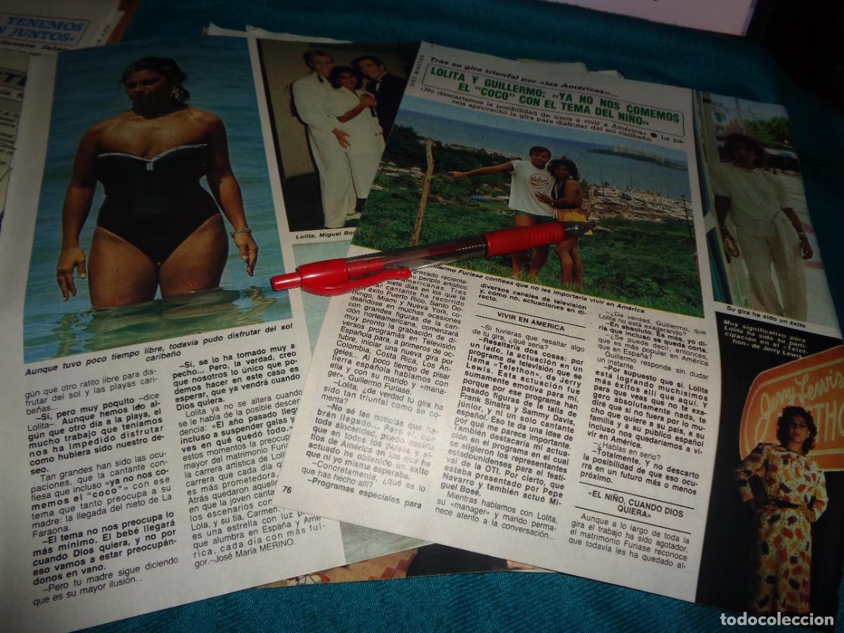 Coleccionismo de revista Diez Minutos: RECORTE : LOLITA Y GUILLERMO, EN EL CARIBE. DIEZ MINUTOS, OCTBRE 1985