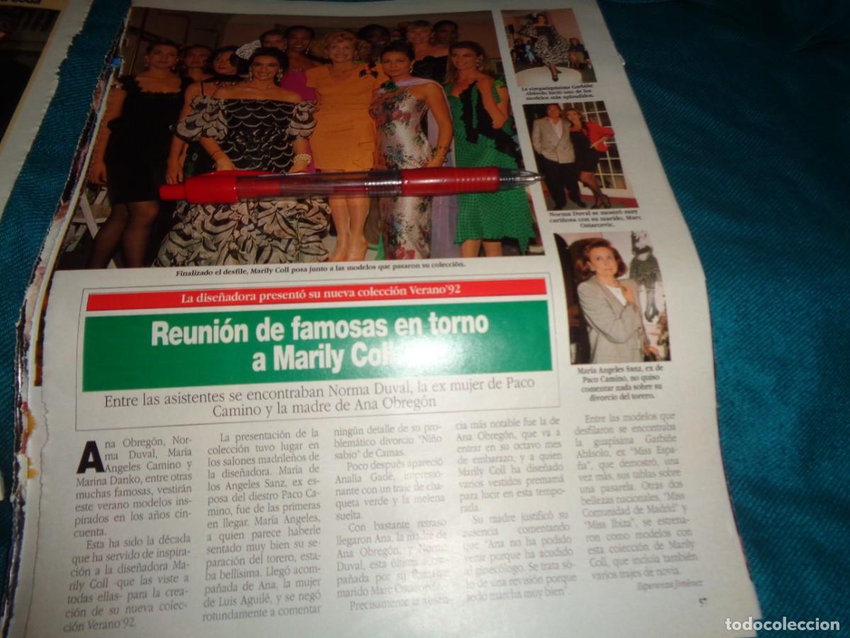 Collection Magazine Diez Minutos: RECORTE : FAMOSAS EN TORNO A MARILY COLL., NORMA DUVAL, GARBI&Ntilde;E ABASOLO. DIEZ MINUTOS, MAYO 1992