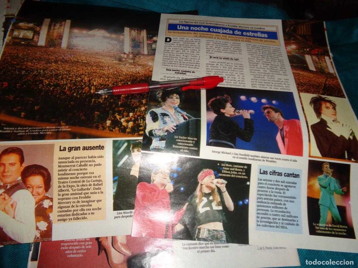 Coleccionismo de revista Diez Minutos: RECORTE : HOMENAJE A FREDDIE MERCURY : LIZ TAYLOR, BOWIE, GEORGE MIICHAEL. DIEZ MINUTOS, MAYO 1992