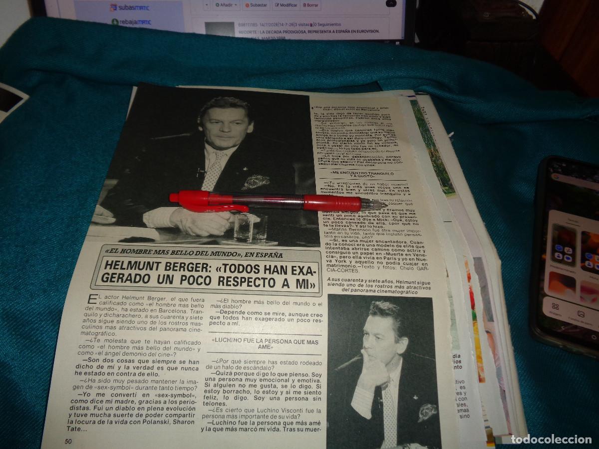 Coleccionismo de revista Diez Minutos: RECORTE : HELMUNT BERGER, EN ESPA&Ntilde;A. DIEZ MINUTOS, JULIO 1990